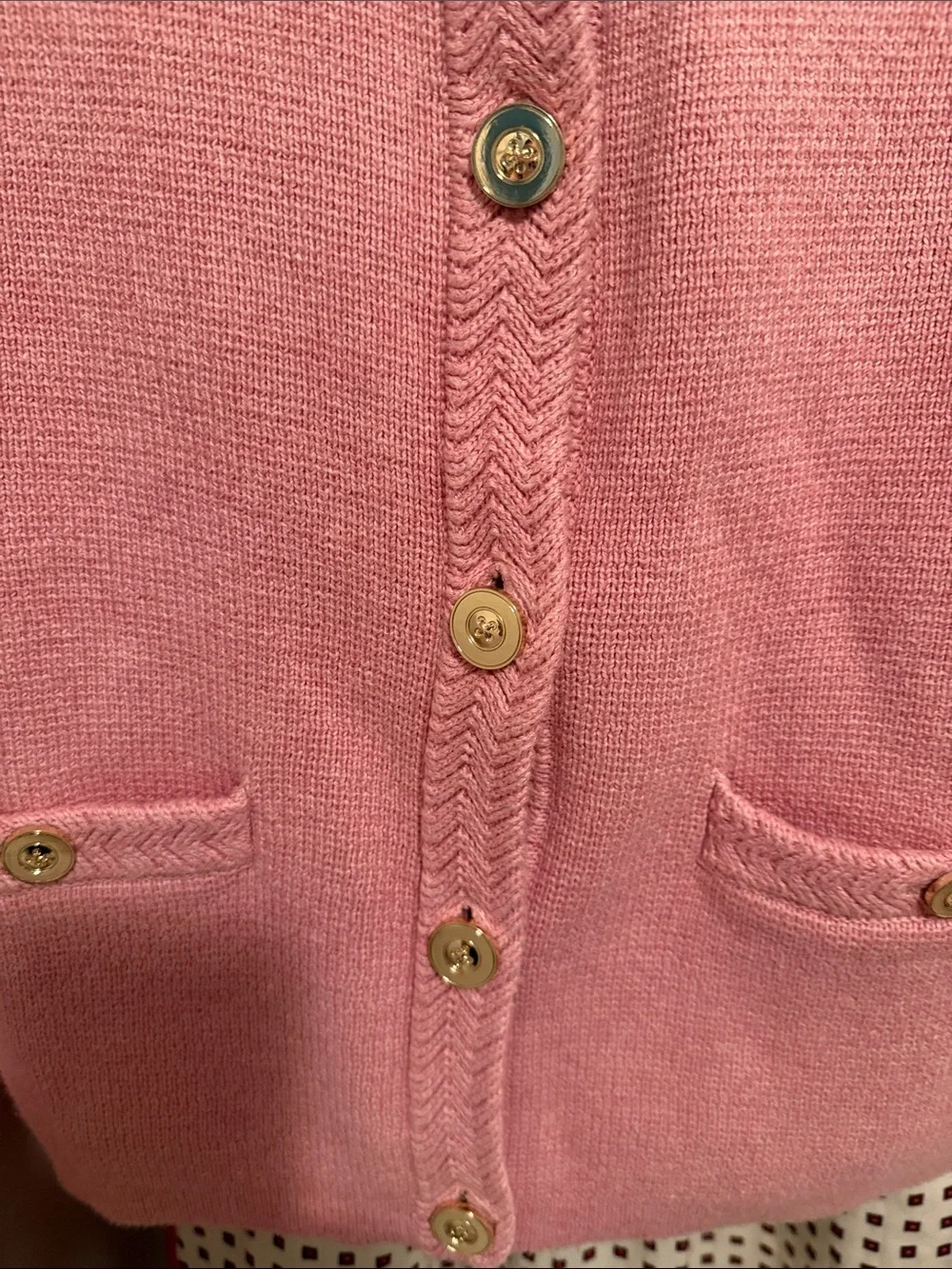 J. Crew Pink lady jacket Knit Cardigan with Gold Buttons 100% cotton
